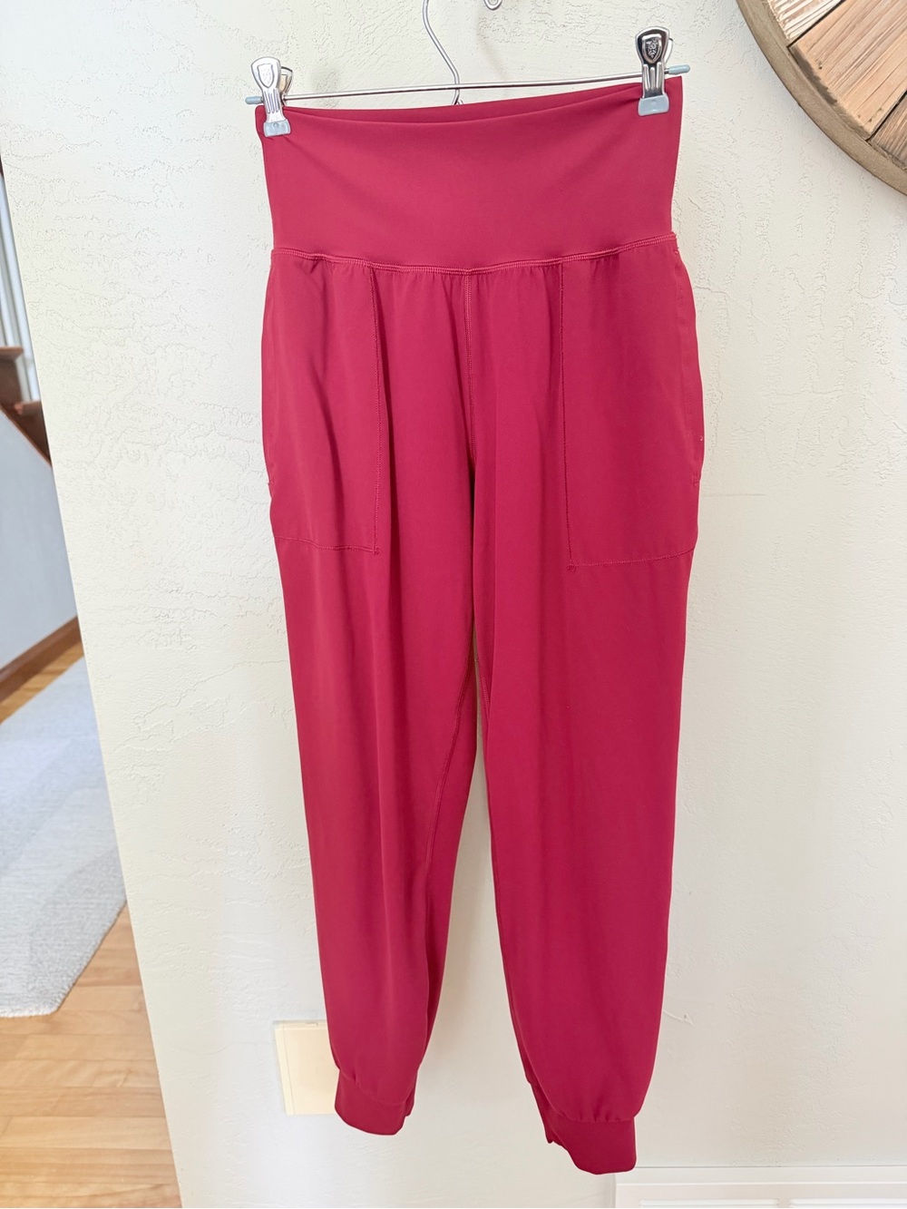 Athleta Red High-Waist Jogger Pants